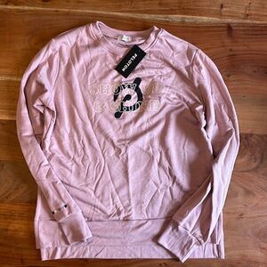 “Show up and shine” Lilac Peloton Side Slit Pullover NWT